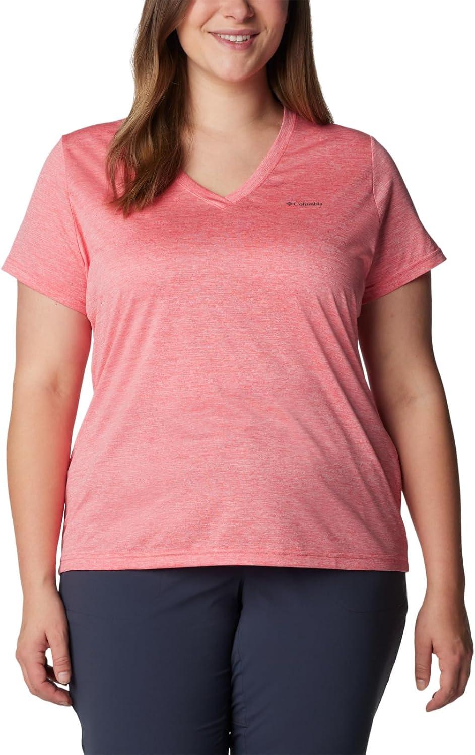 imageColumbia Womens Hike Short Sleeve V NeckHiking ShirtJuicy Heather
