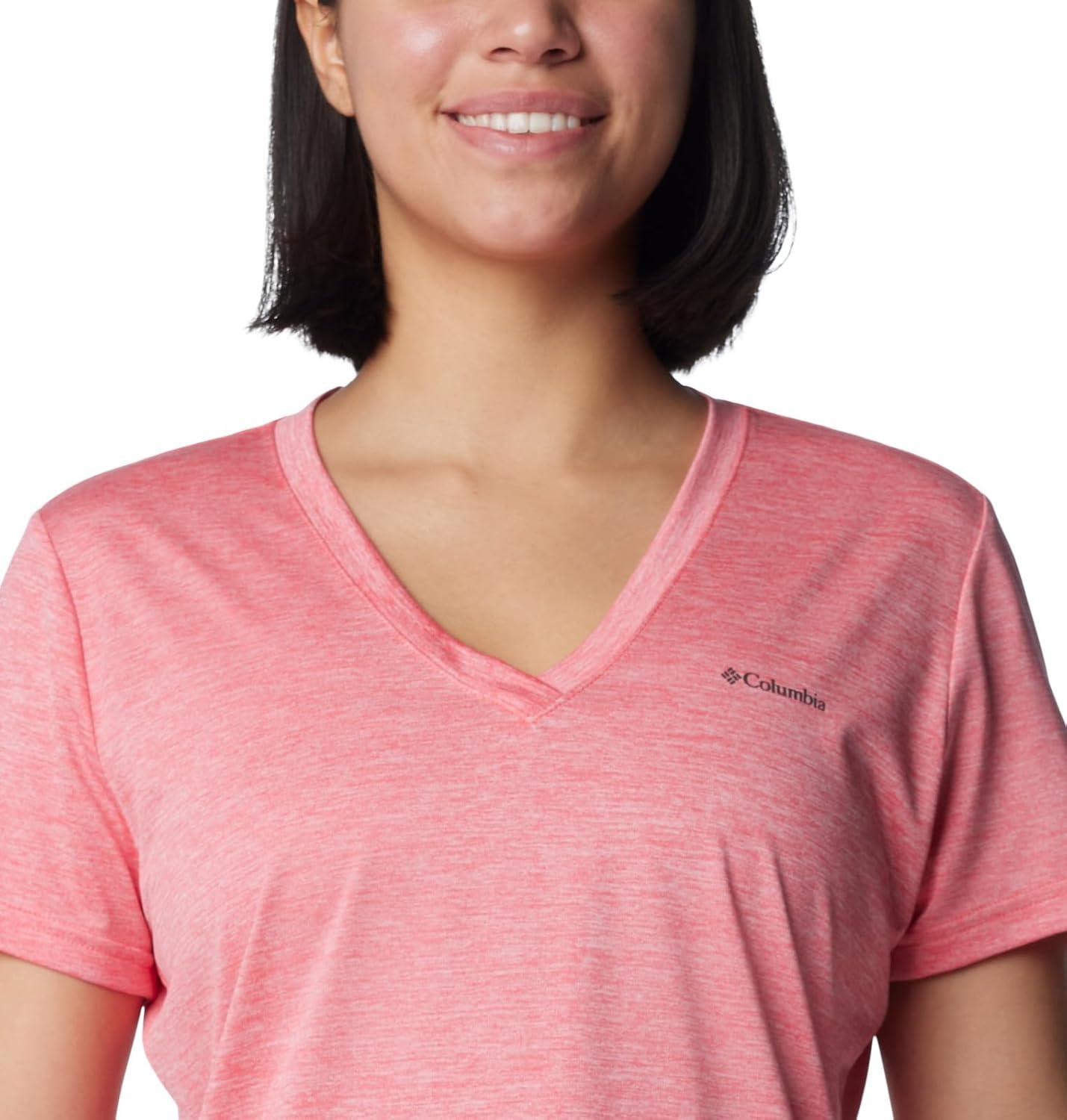 imageColumbia Womens Hike Short Sleeve V NeckHiking ShirtJuicy Heather