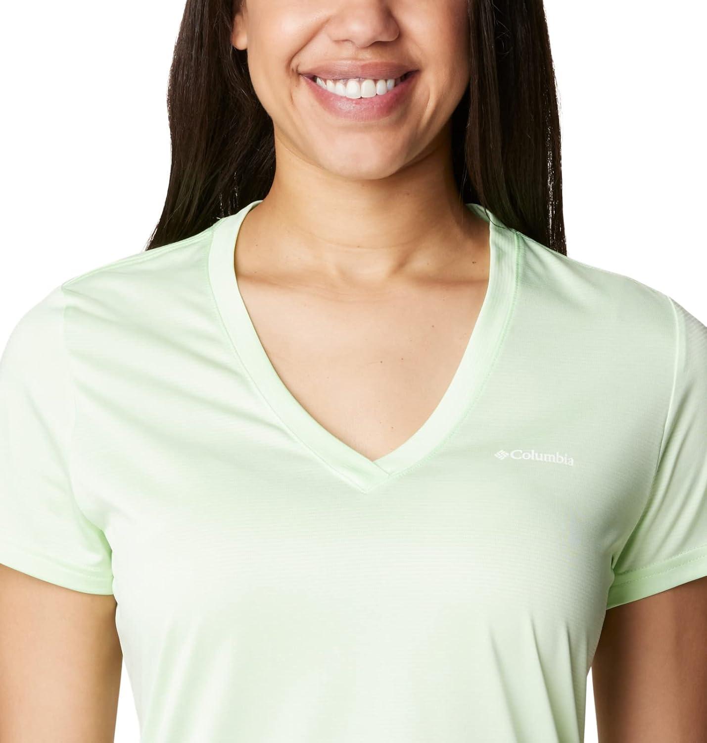 imageColumbia Womens Hike Short Sleeve V NeckHiking ShirtKey WestHeather