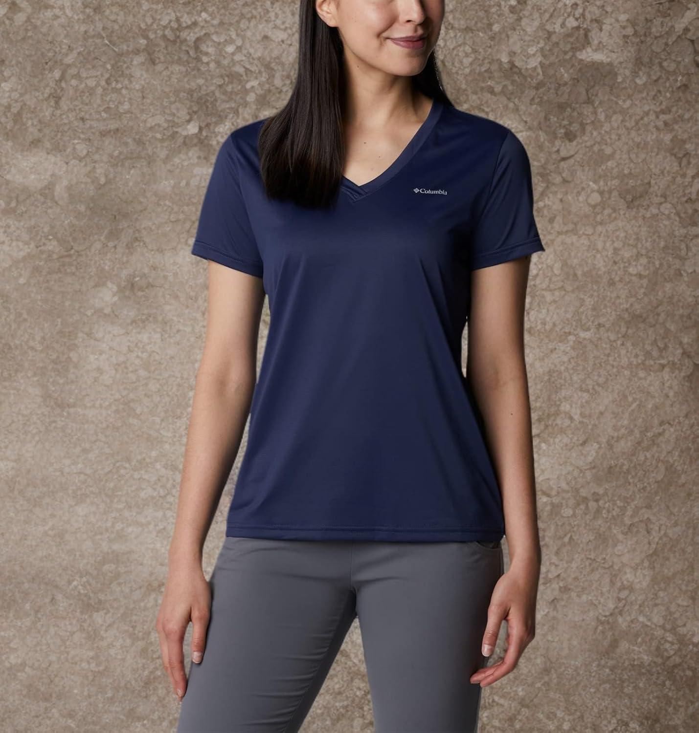imageColumbia Womens Hike Short Sleeve V NeckHiking ShirtNocturnal