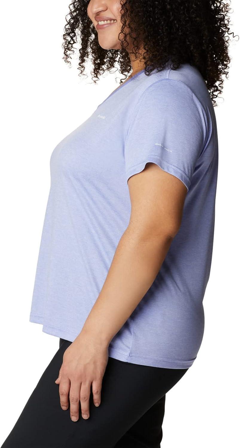 imageColumbia Womens Hike Short Sleeve V NeckHiking ShirtSerenity Heather