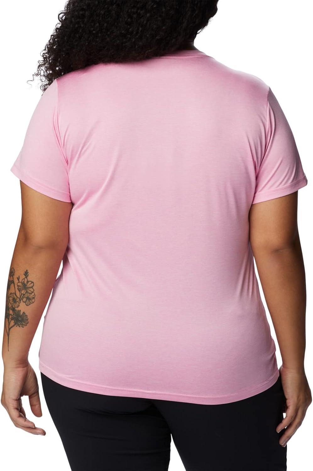 imageColumbia Womens Hike Short Sleeve V NeckHiking ShirtWild Rose Heather