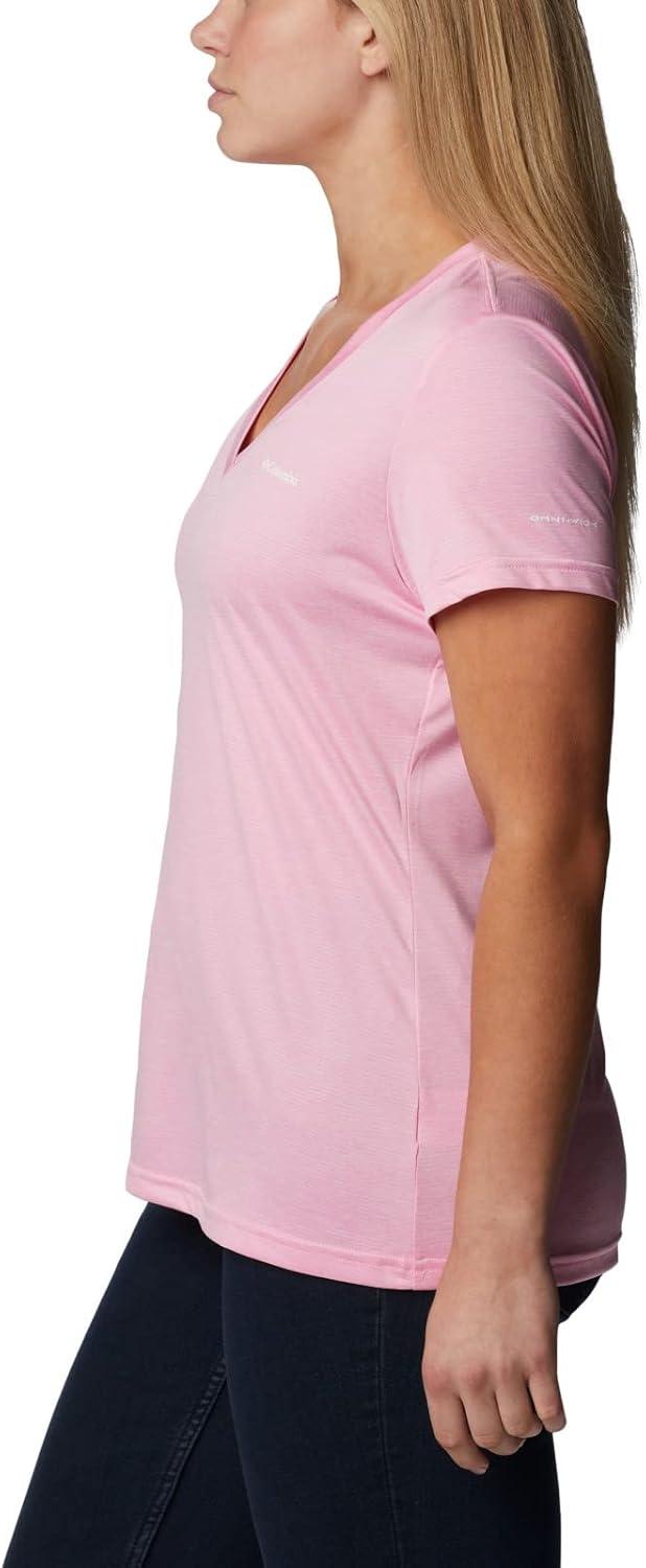 imageColumbia Womens Hike Short Sleeve V NeckHiking ShirtWild Rose Heather