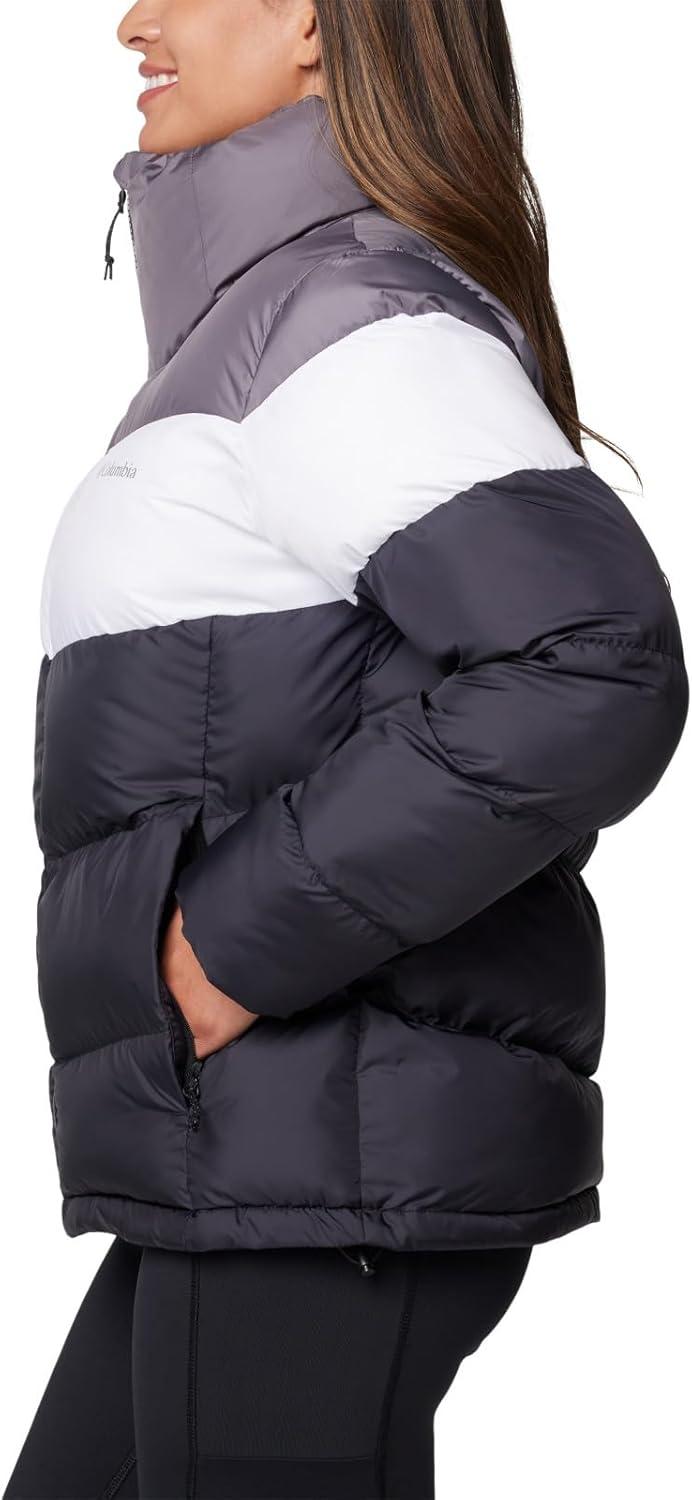 imageColumbia Womens Puffect II Colorblock JacketBlackWhiteCity Grey