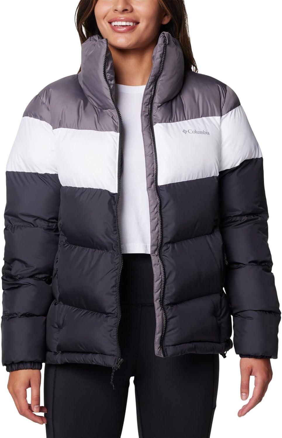 imageColumbia Womens Puffect II Colorblock JacketBlackWhiteCity Grey