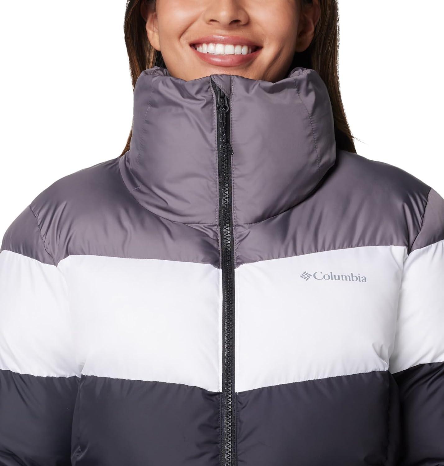 imageColumbia Womens Puffect II Colorblock JacketBlackWhiteCity Grey