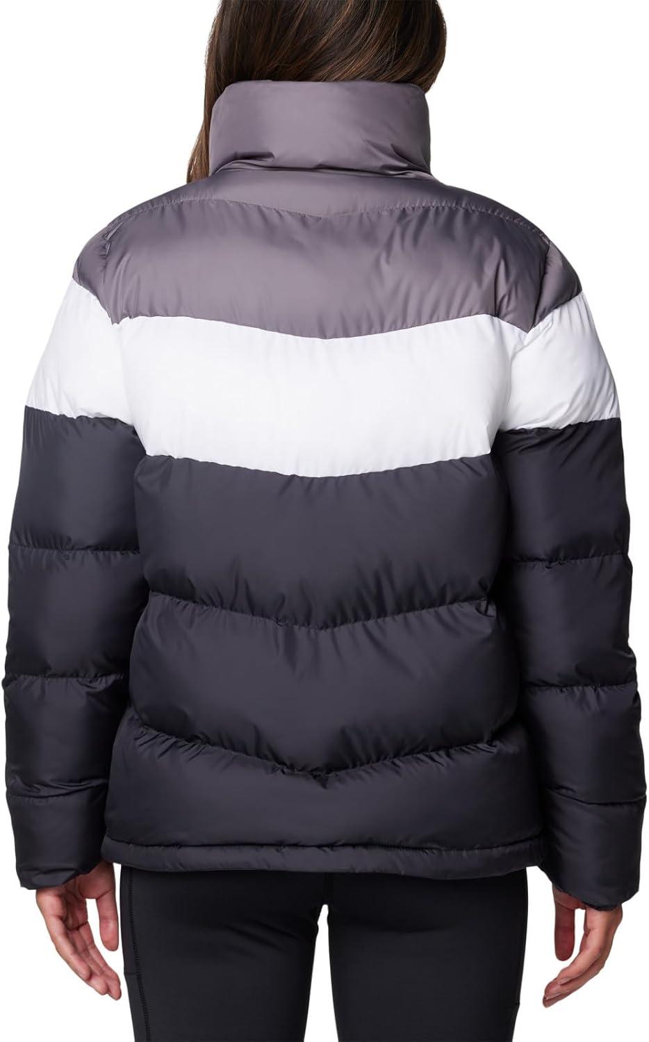 imageColumbia Womens Puffect II Colorblock JacketBlackWhiteCity Grey
