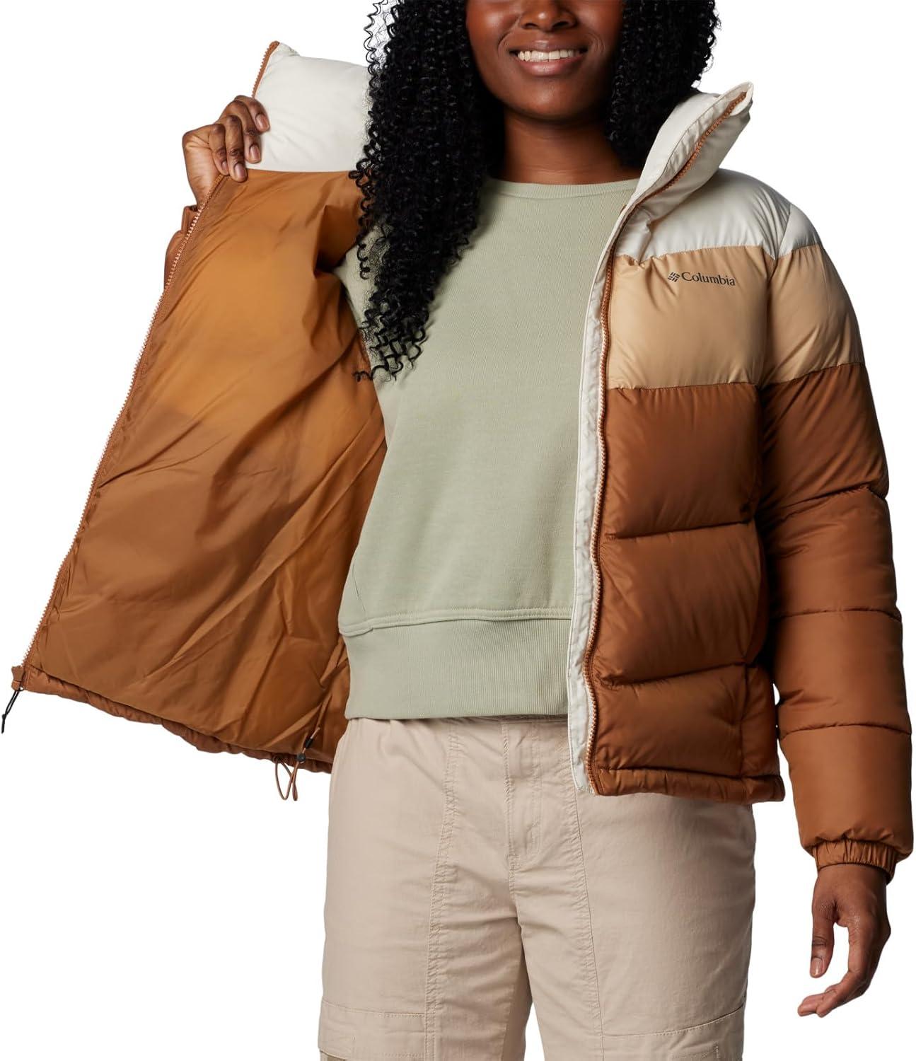 imageColumbia Womens Puffect II Colorblock JacketCamel BrownCanoeChalk