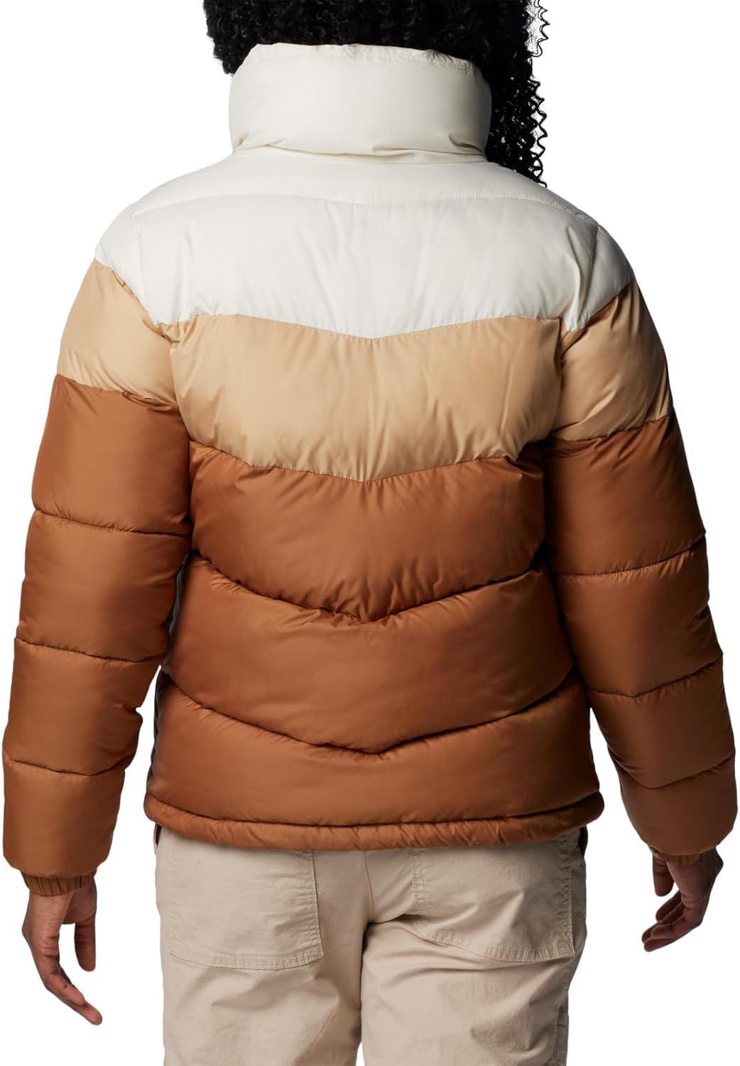 imageColumbia Womens Puffect II Colorblock JacketCamel BrownCanoeChalk