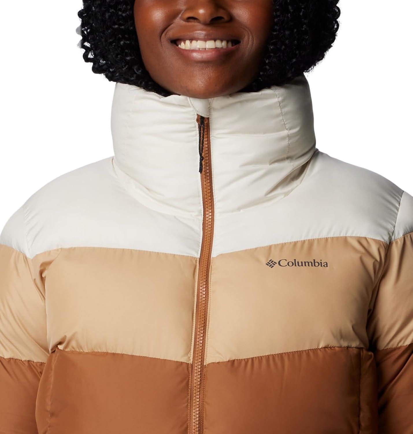 imageColumbia Womens Puffect II Colorblock JacketCamel BrownCanoeChalk