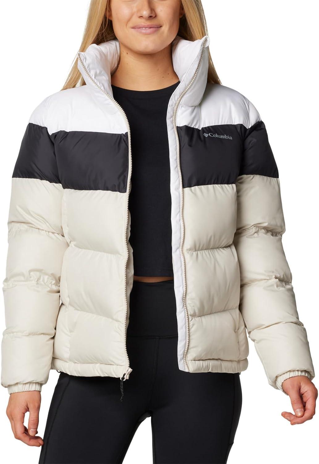 imageColumbia Womens Puffect II Colorblock JacketDark StoneBlackWhite