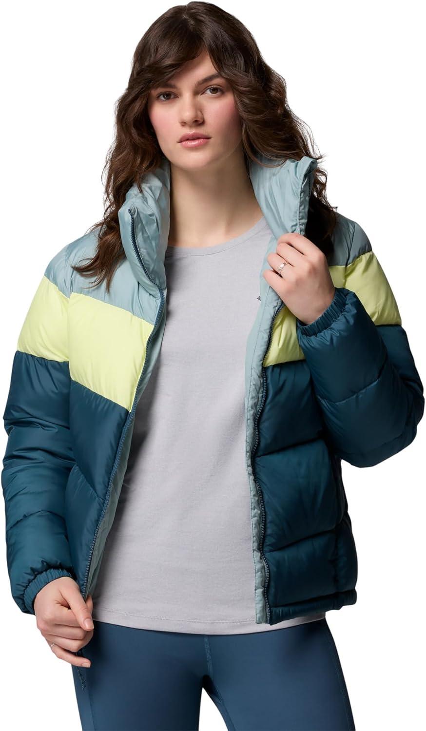 imageColumbia Womens Puffect II Colorblock JacketEverblueCitron HazeCrushed Blue