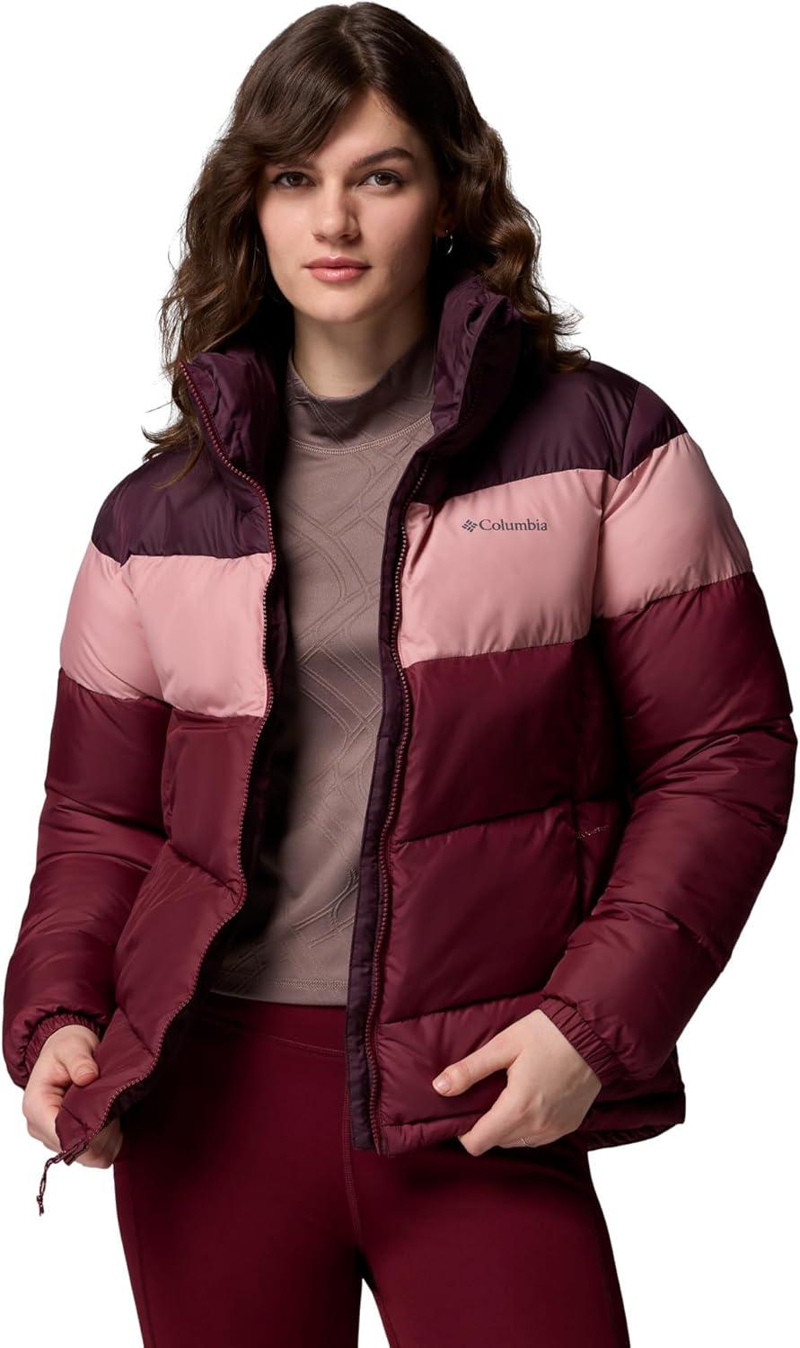 imageColumbia Womens Puffect II Colorblock JacketRich WineEraser PinkMoonvista