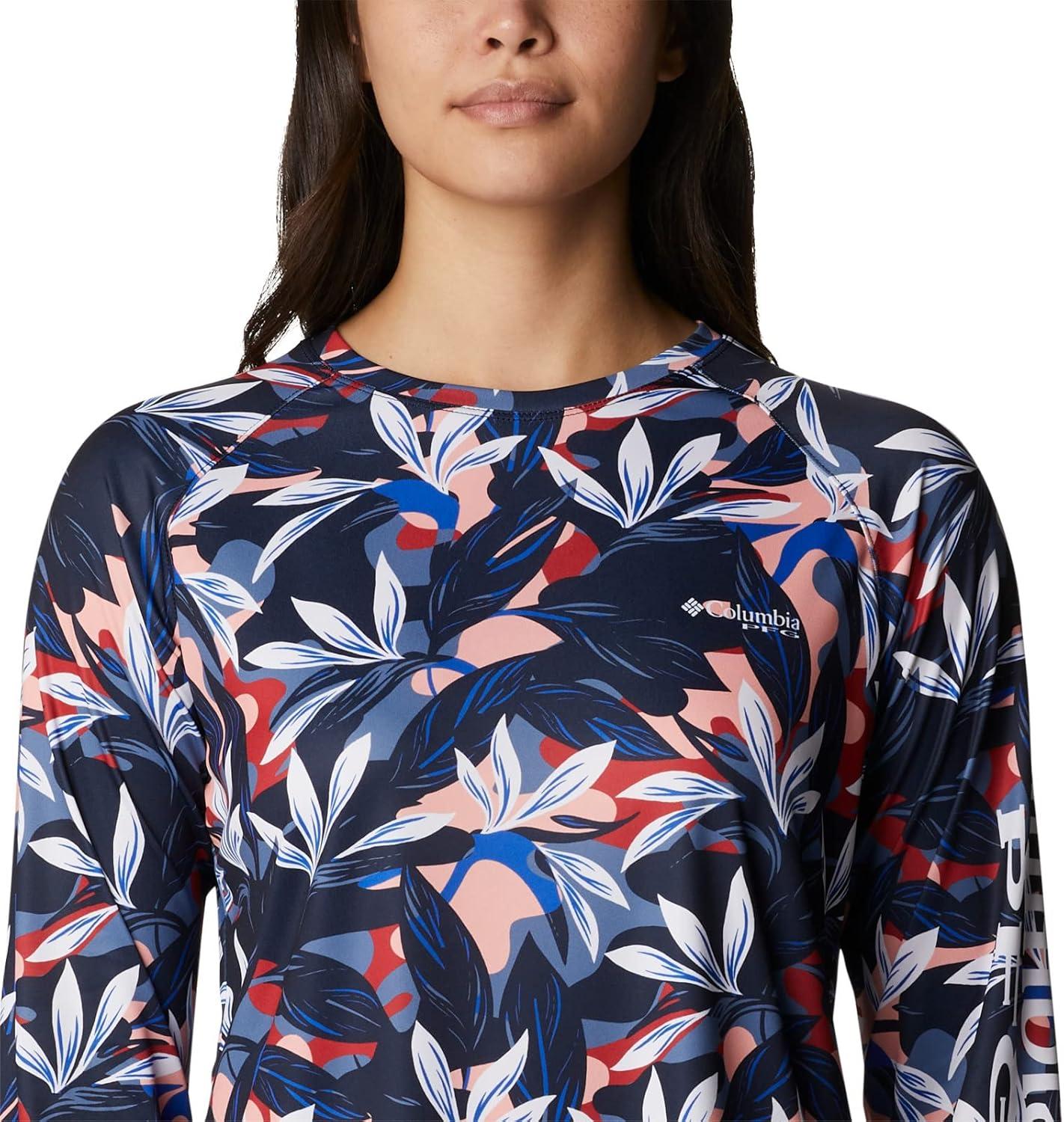 imageColumbia Womens Super Tidal Tee Long SleeveCollegiate Navy Hidden Paradise