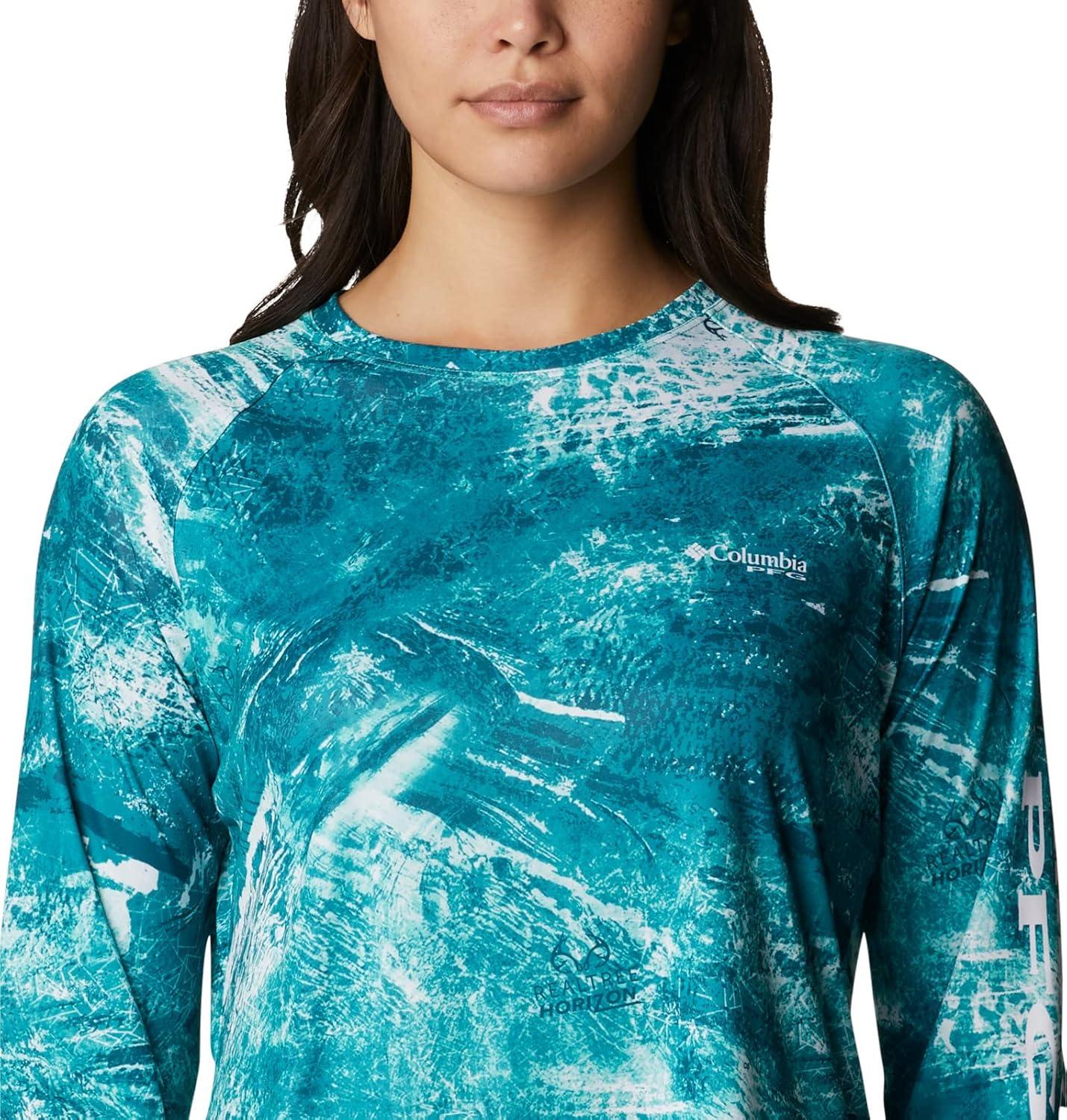 imageColumbia Womens Super Tidal Tee Long SleeveElectric Turquoise Realtree Horizon