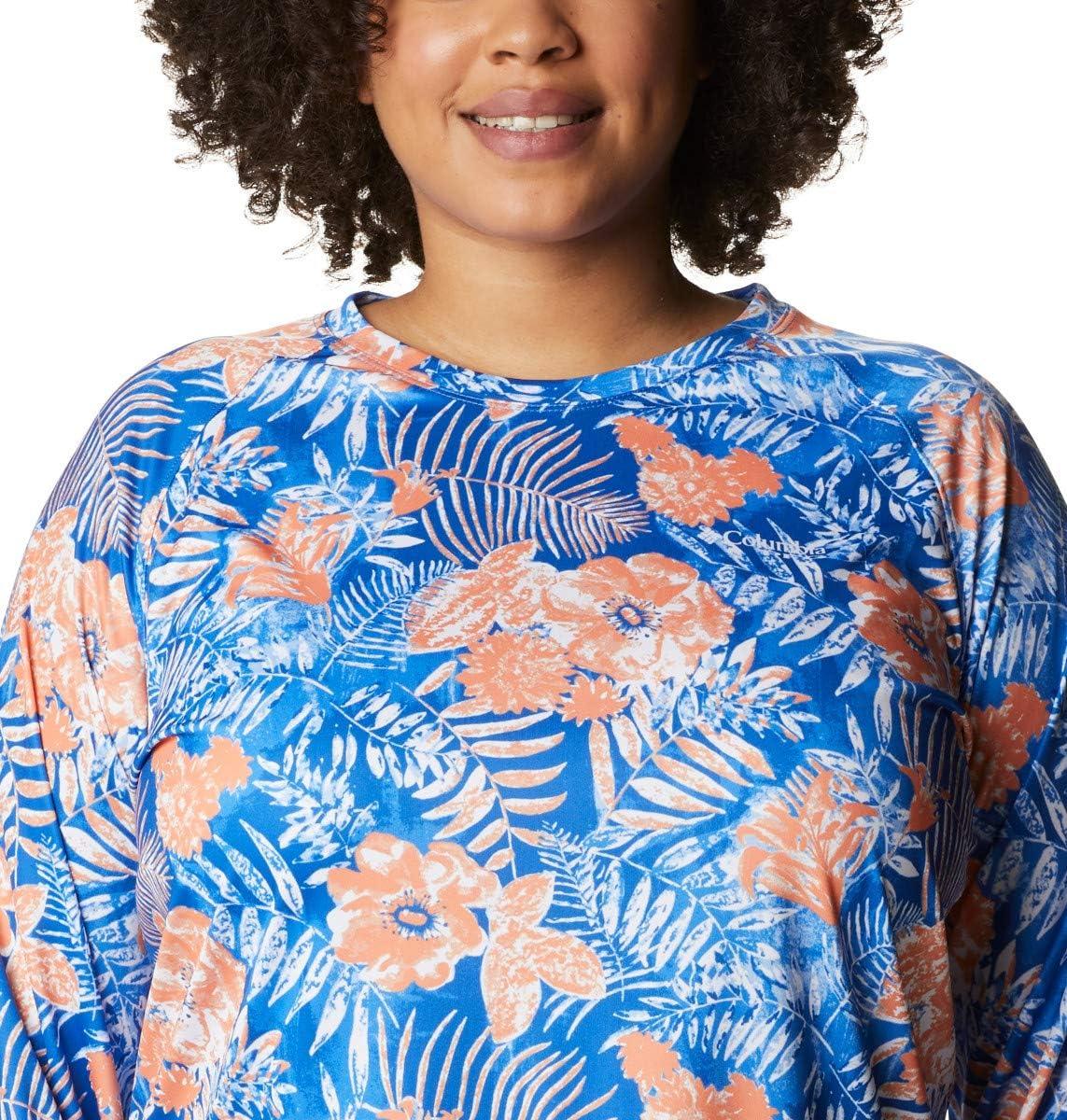 imageColumbia Womens Super Tidal Tee Long SleeveHarbor Blue Batik Floral Print