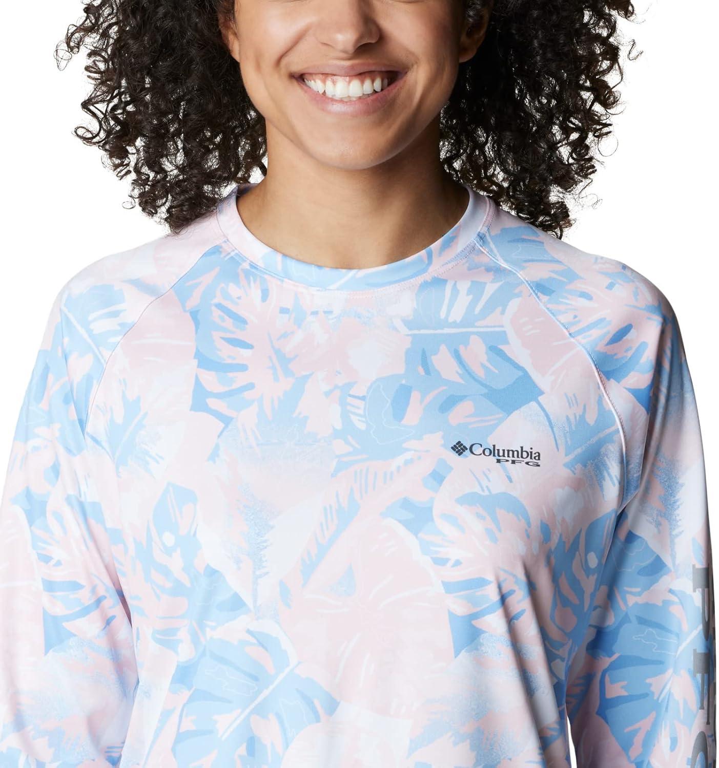 imageColumbia Womens Super Tidal Tee Long SleeveSatin Pink Philo Palms