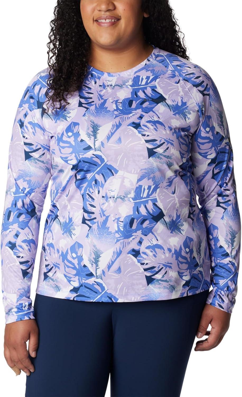 imageColumbia Womens Super Tidal Tee Long SleeveViolet Sea Philo Palms