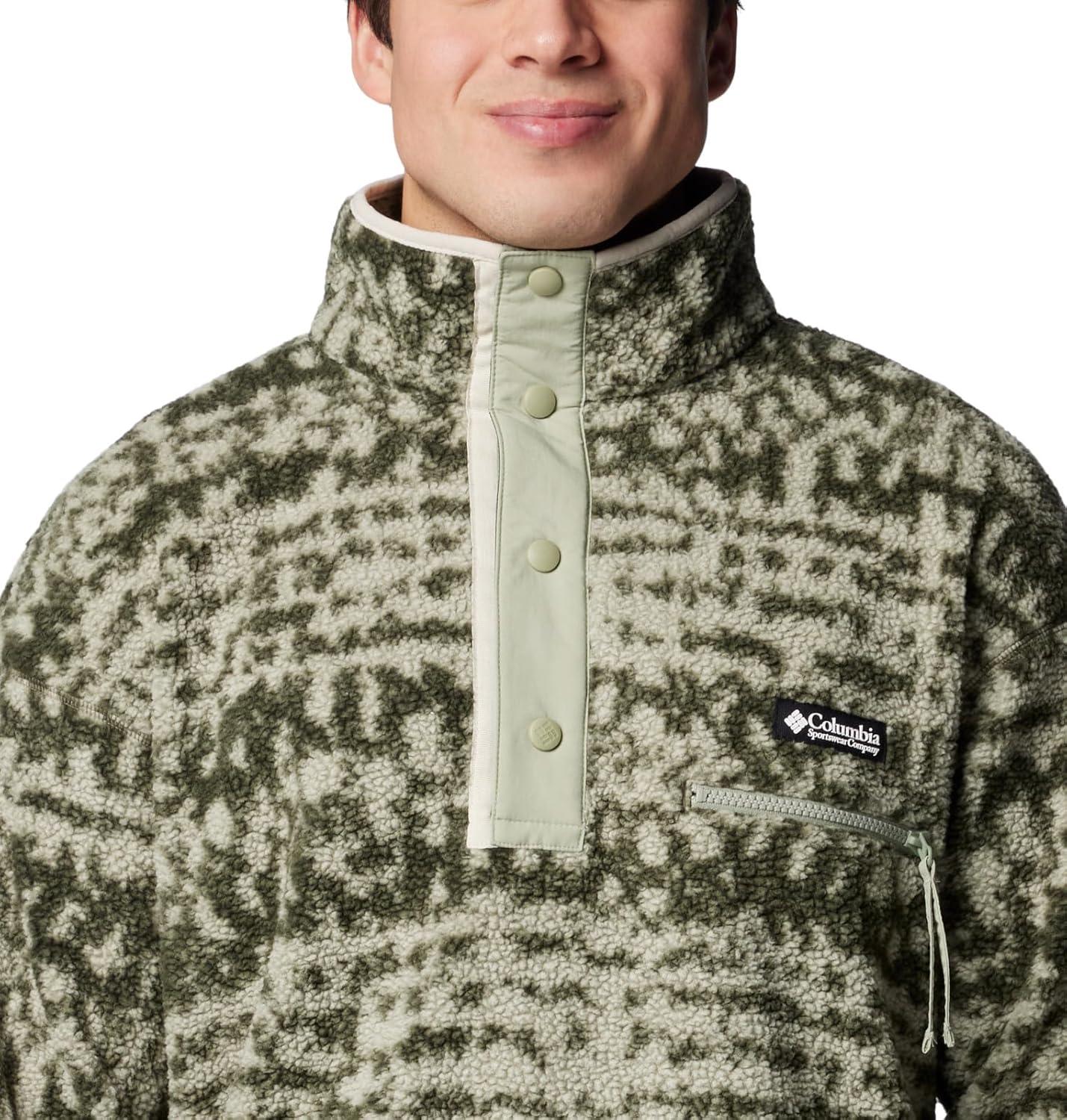 imageColumbia mens Helvetia Ii Printed Half Snap FleeceGreenscape Stippled Stripe