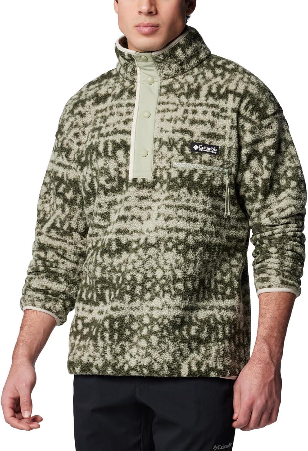 imageColumbia mens Helvetia Ii Printed Half Snap FleeceGreenscape Stippled Stripe