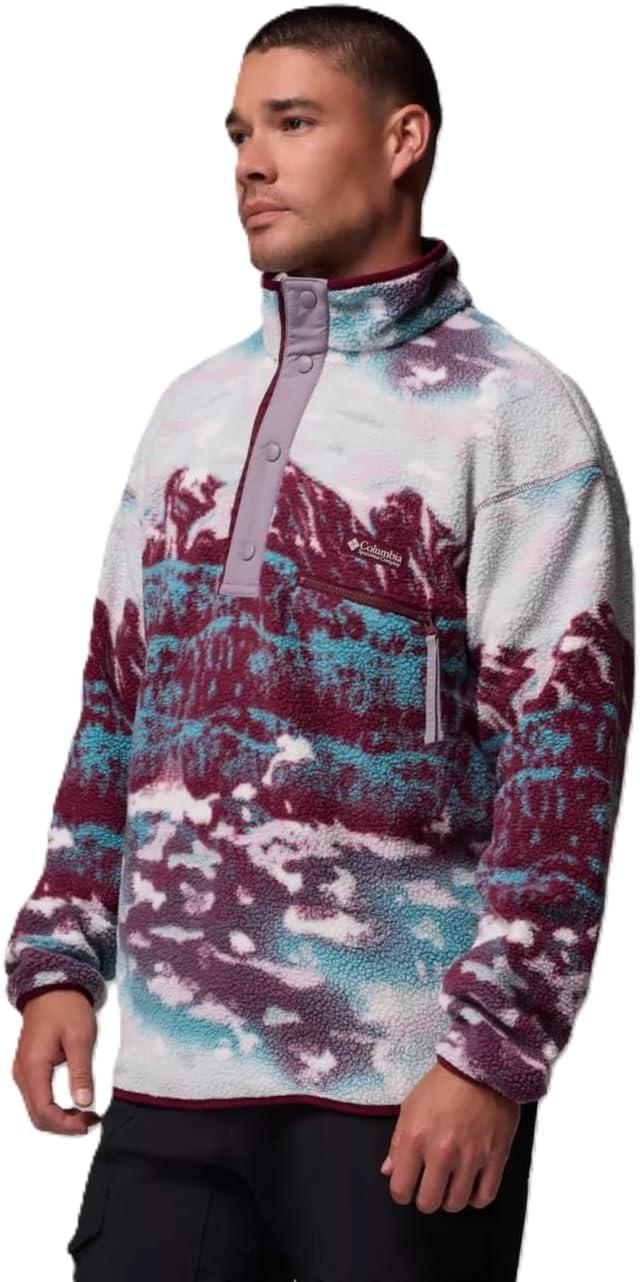 imageColumbia mens Helvetia Ii Printed Half Snap FleeceRich Wine Sisters