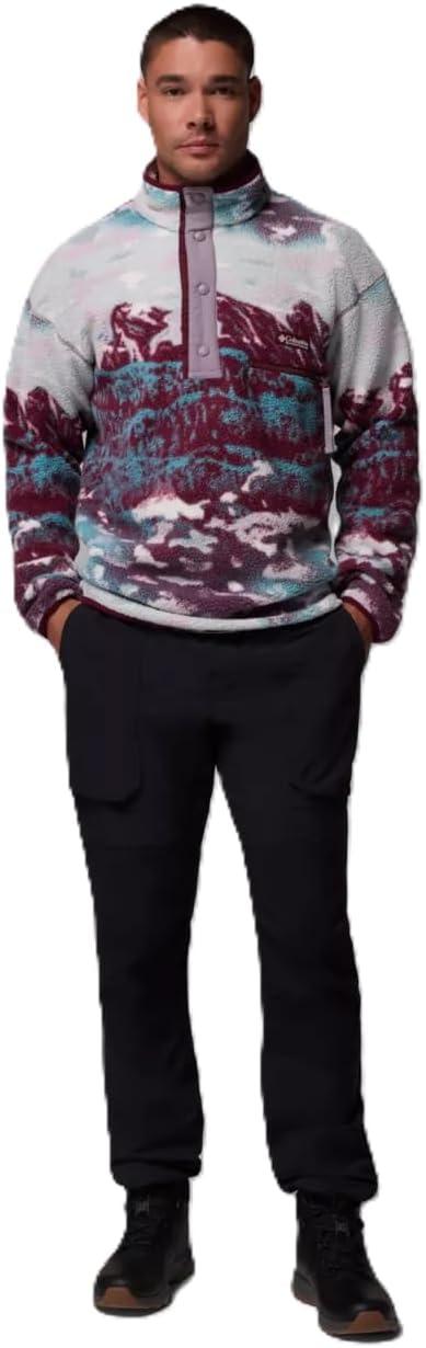 imageColumbia mens Helvetia Ii Printed Half Snap FleeceRich Wine Sisters
