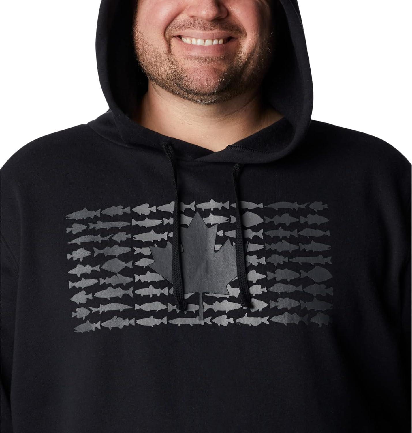 imageColumbia mens Pfg Fish Flag II HoodieBlackCity Grey Canada