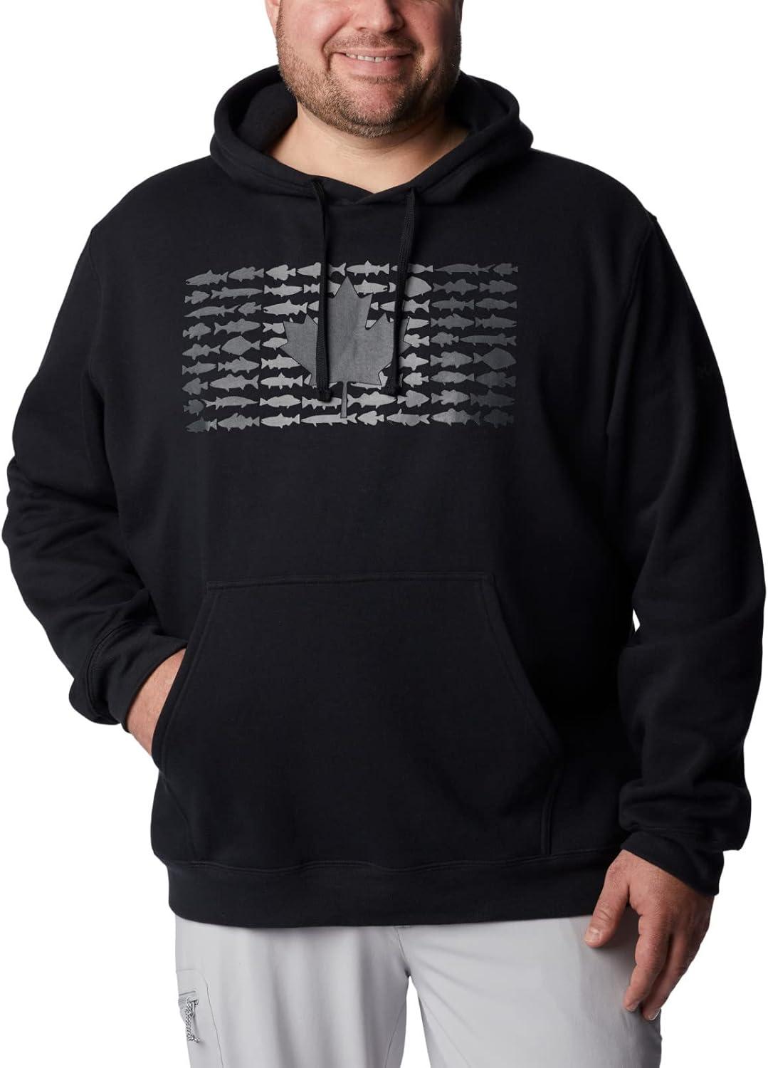 imageColumbia mens Pfg Fish Flag II HoodieBlackCity Grey Canada