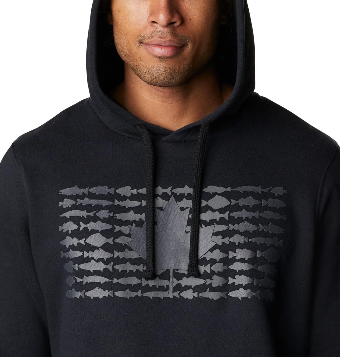 imageColumbia mens Pfg Fish Flag II HoodieBlackCity Grey Canada