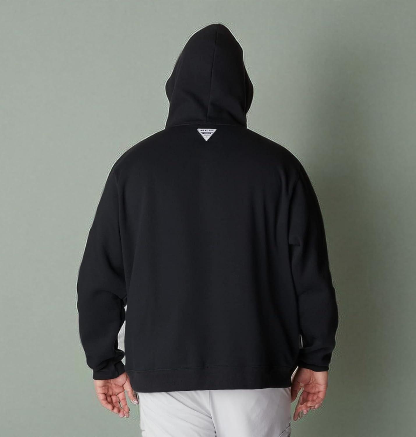 imageColumbia mens Pfg Fish Flag II HoodieBlackGraphite Usa