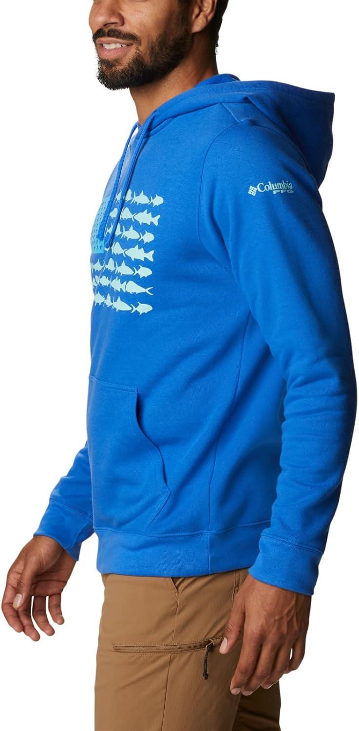 imageColumbia mens Pfg Fish Flag II HoodieBlue MacawGulf Stream Usa