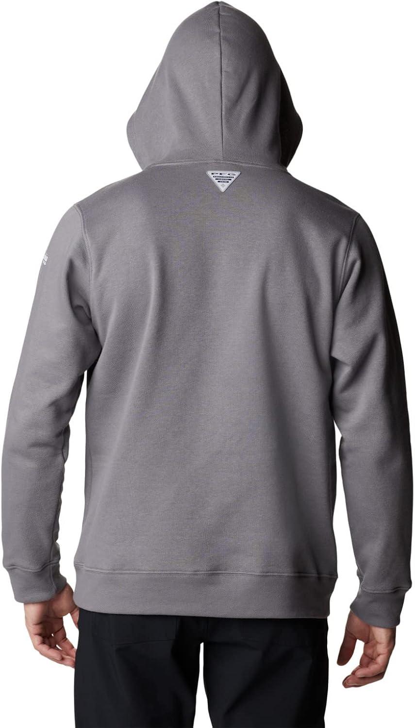 imageColumbia mens Pfg Fish Flag II HoodieCity GreyWhite Tx