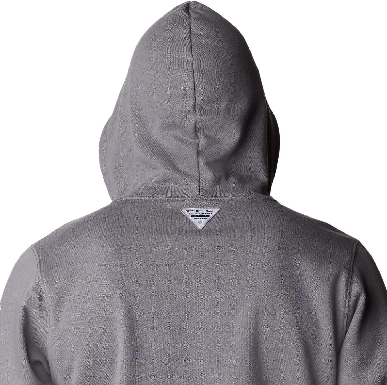 imageColumbia mens Pfg Fish Flag II HoodieCity GreyWhite Tx