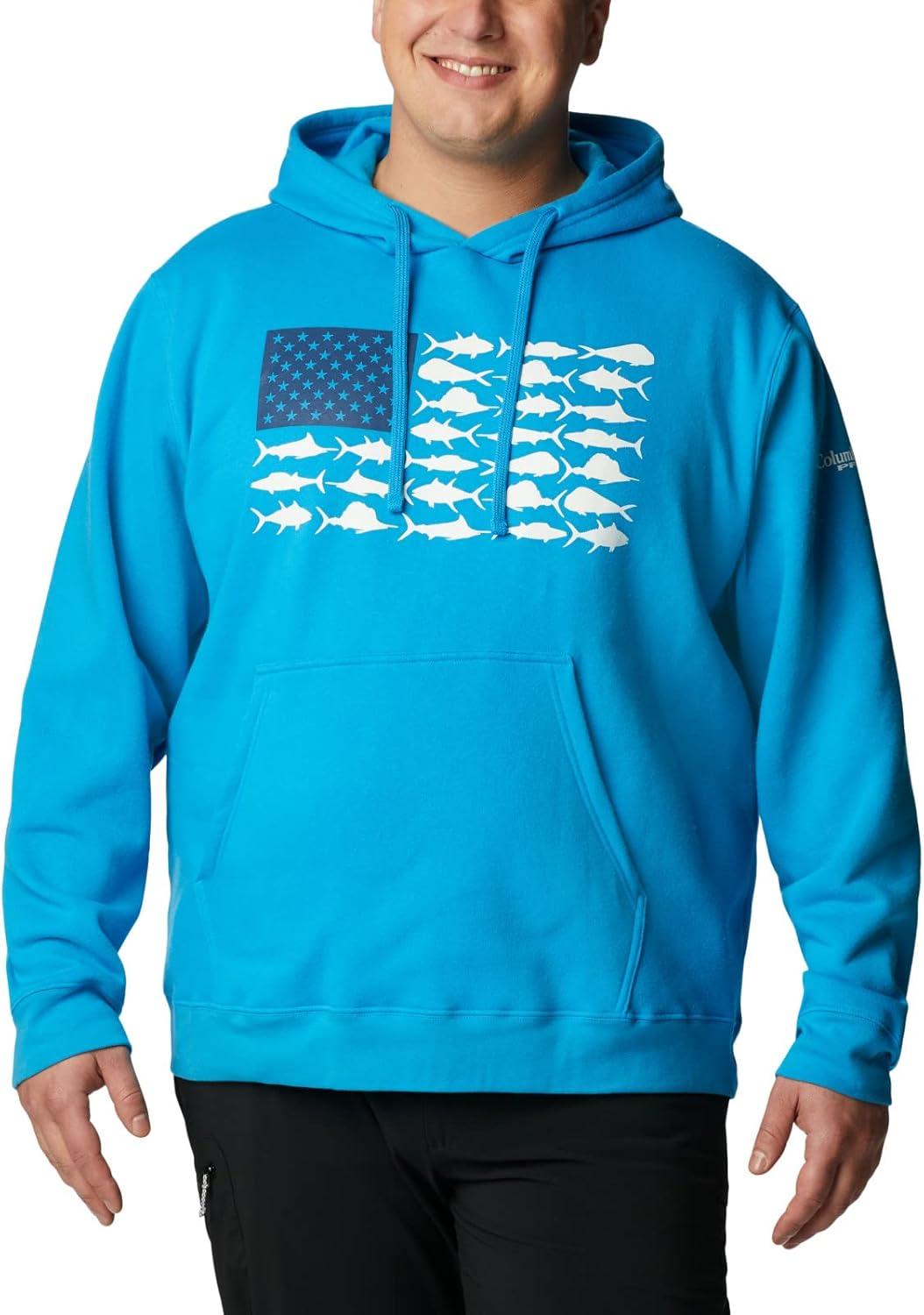 imageColumbia mens Pfg Fish Flag II HoodieCompass BlueWhite Offshore Fish