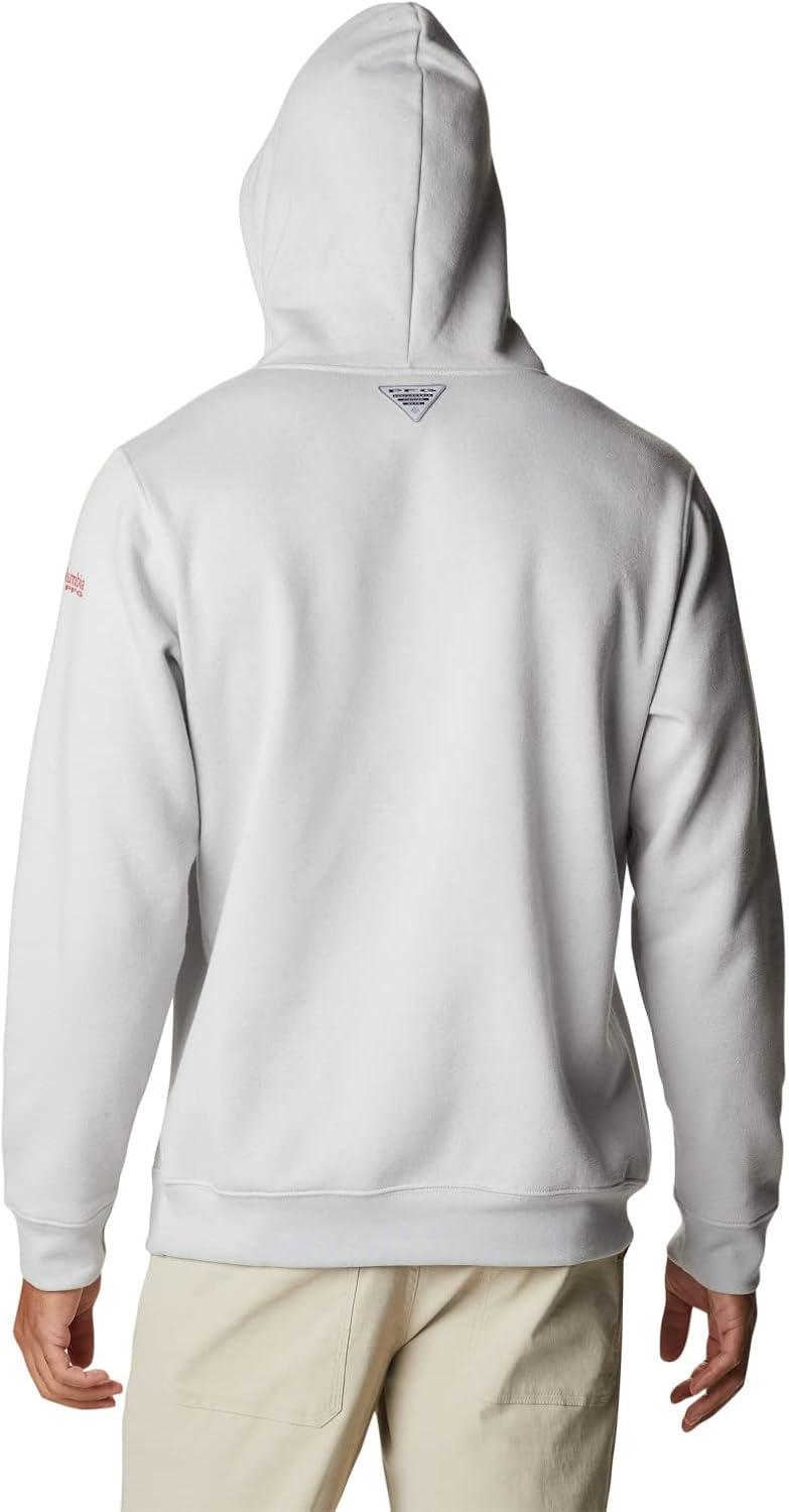 imageColumbia mens Pfg Fish Flag II HoodieCool GreyBright Red Canada