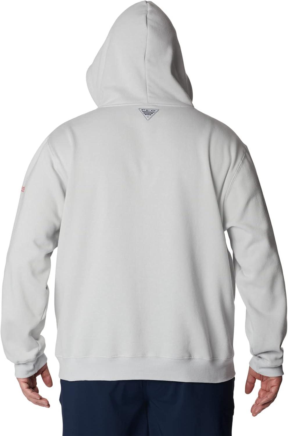 imageColumbia mens Pfg Fish Flag II HoodieCool GreyBright Red Canada