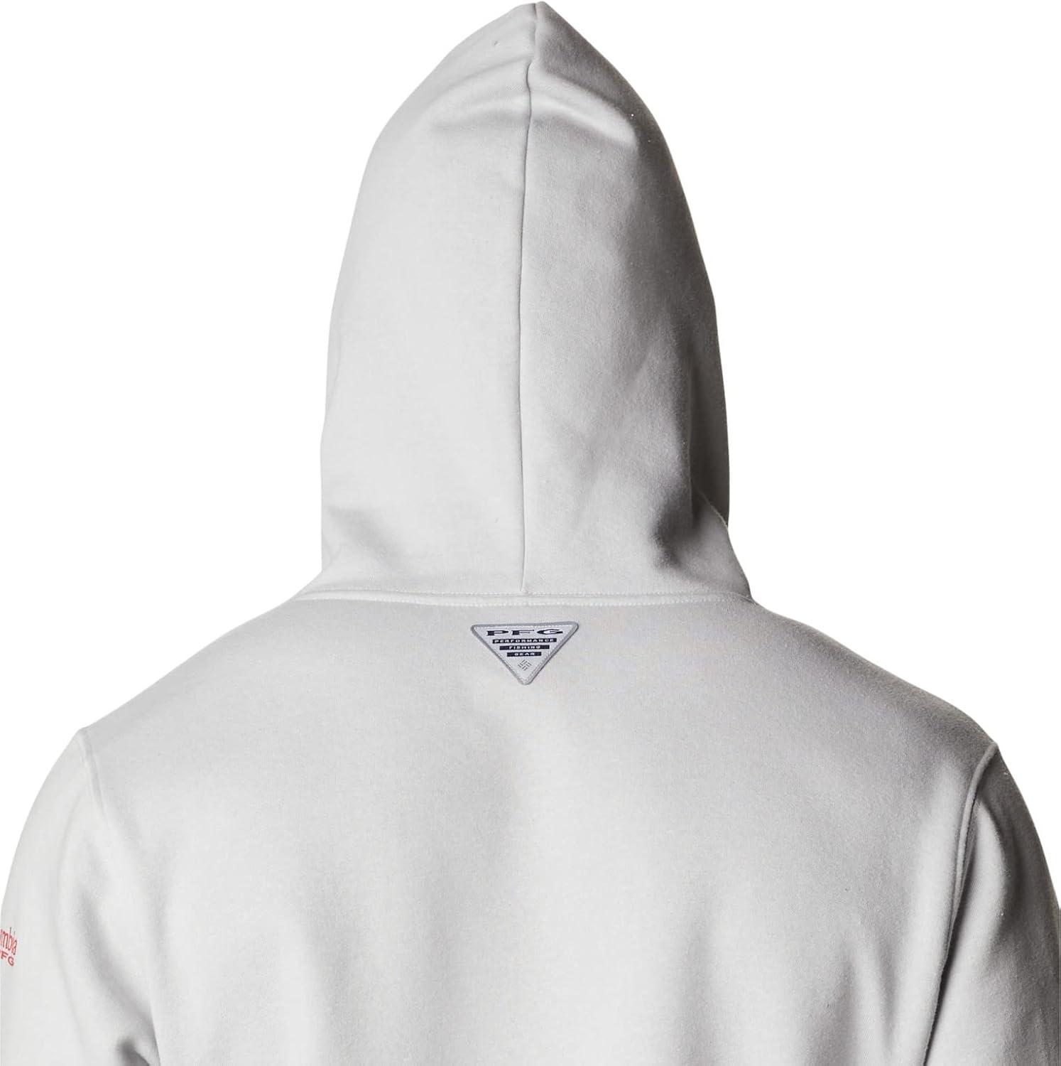 imageColumbia mens Pfg Fish Flag II HoodieCool GreyBright Red Canada