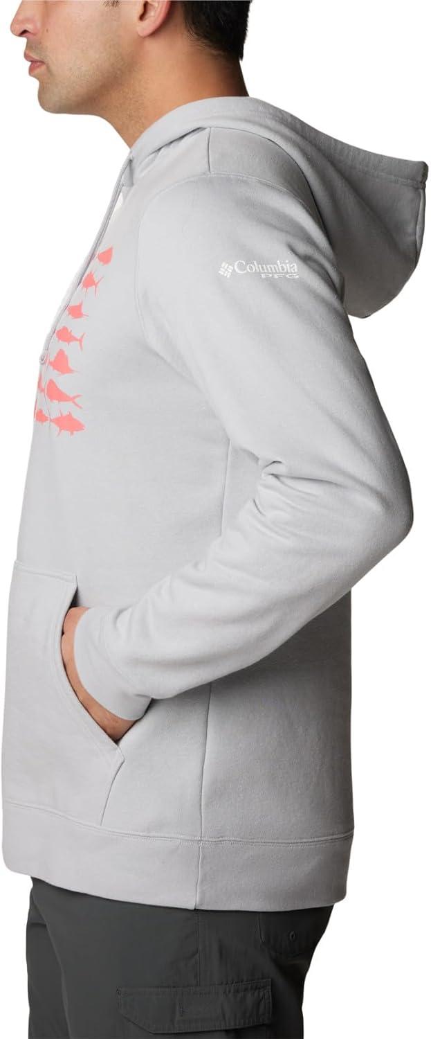 imageColumbia mens Pfg Fish Flag II HoodieCool GreySalmon Offshore Fish