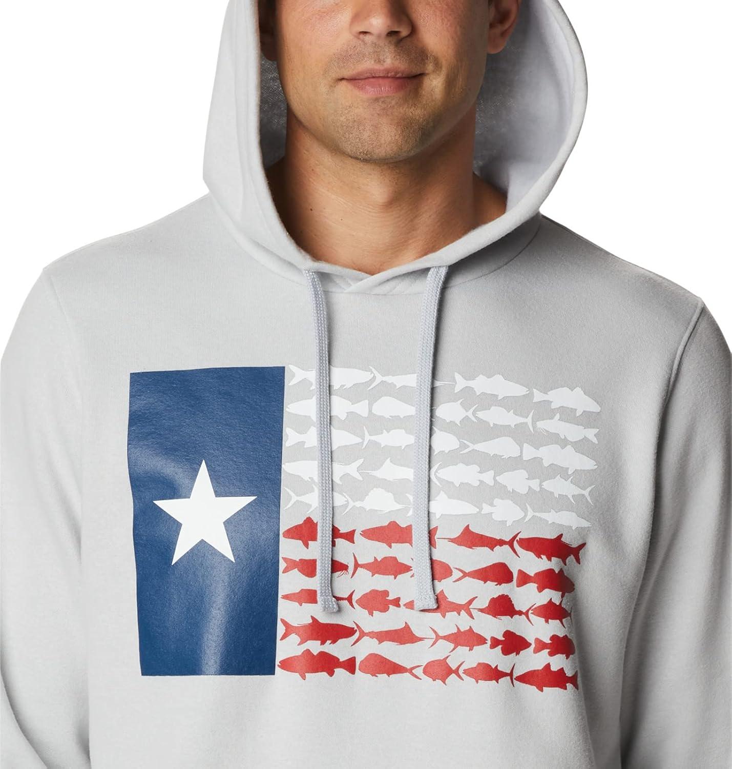 imageColumbia mens Pfg Fish Flag II HoodieCool GreyTexas