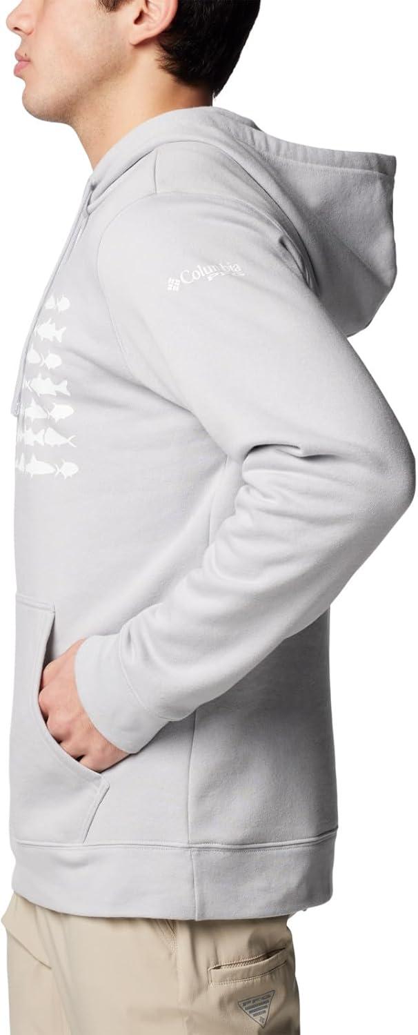 imageColumbia mens Pfg Fish Flag II HoodieCool GreyVivid Blue Usa