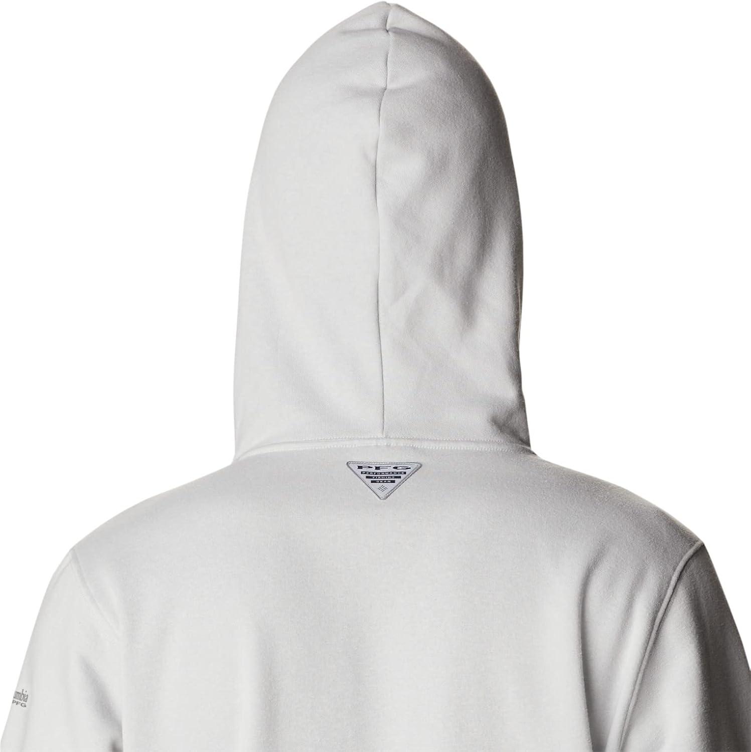 imageColumbia mens Pfg Fish Flag II HoodieCool GreyWhite Usa