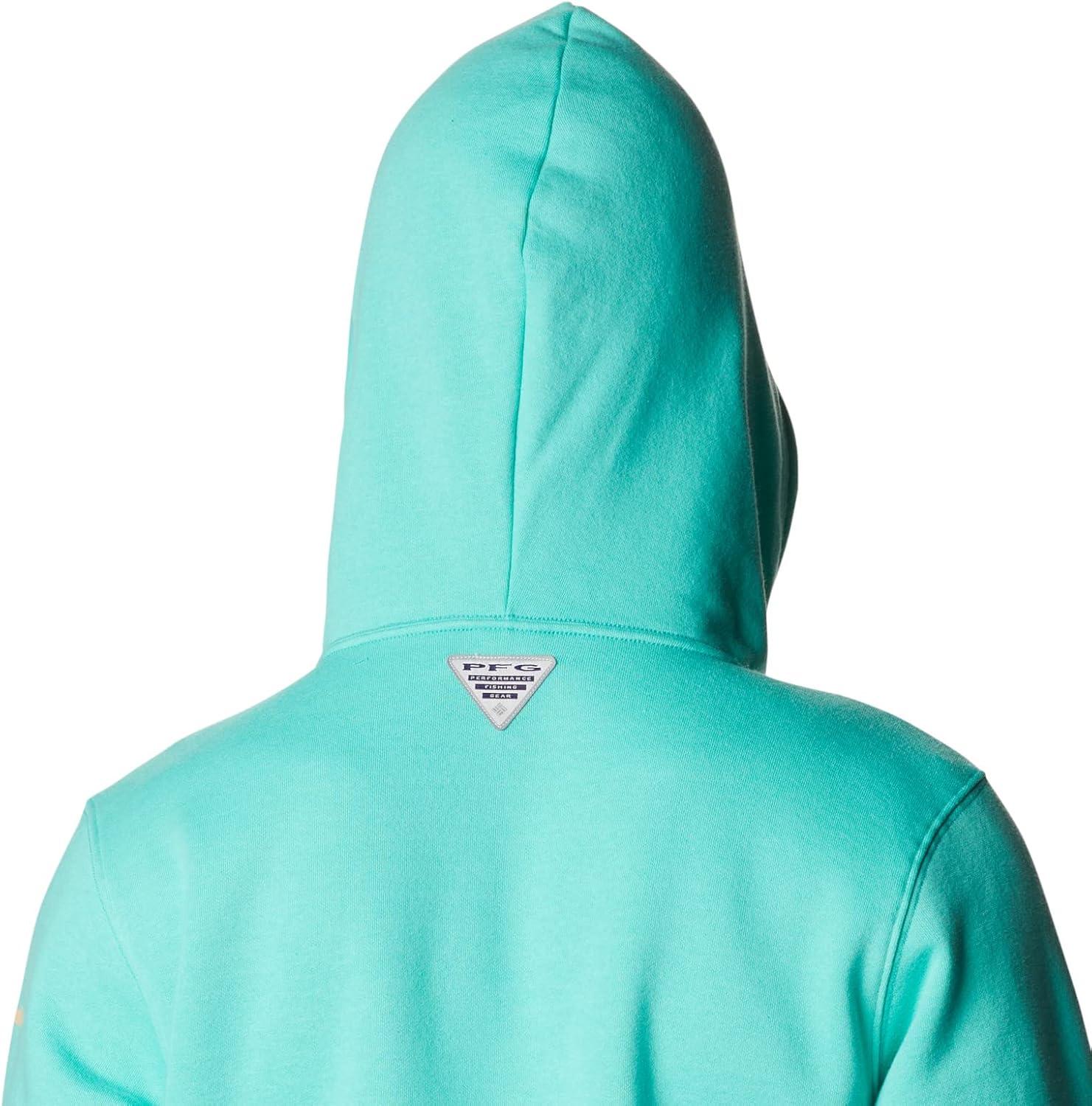 imageColumbia mens Pfg Fish Flag II HoodieElectric TurquoiseBright Nectar Usa