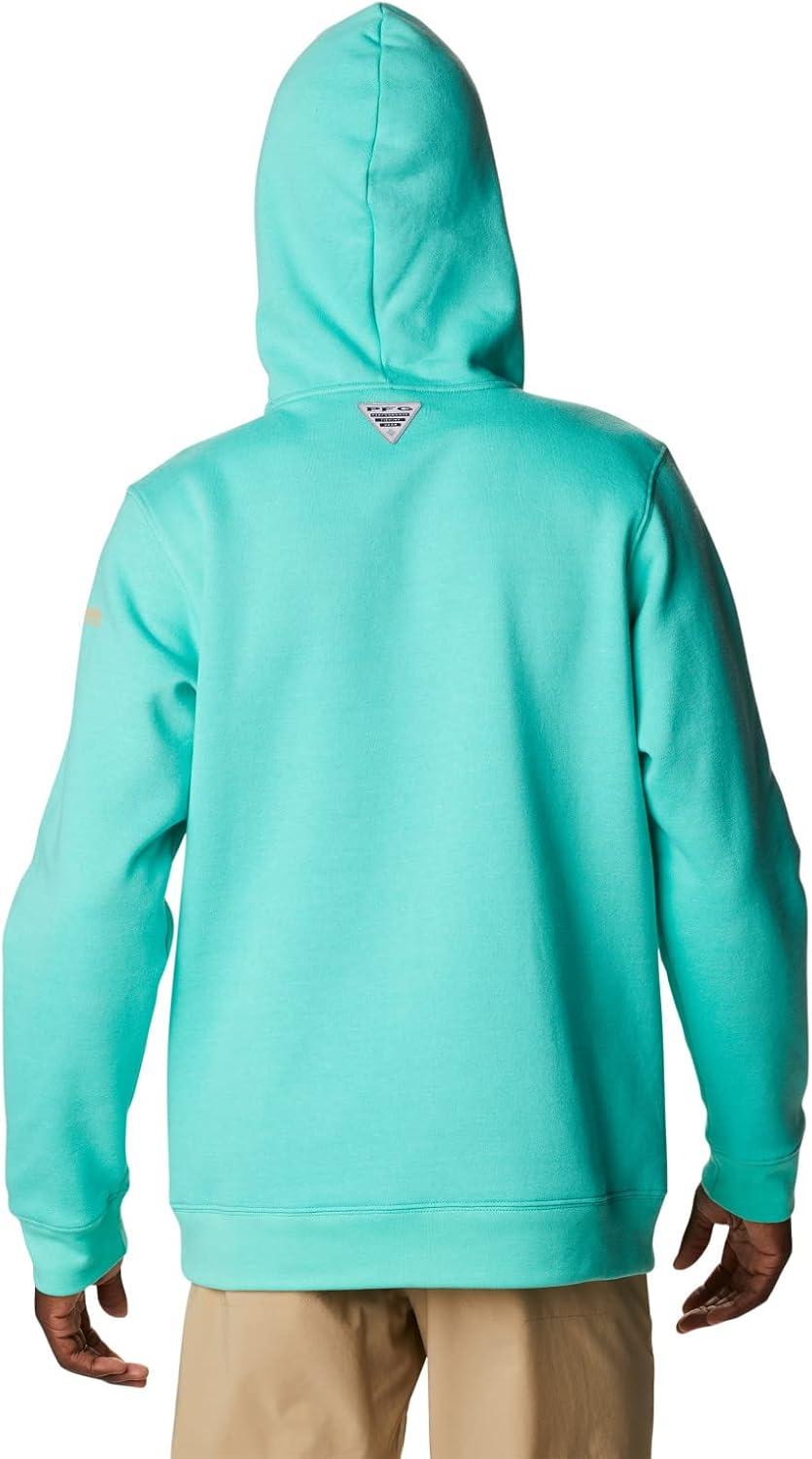 imageColumbia mens Pfg Fish Flag II HoodieElectric TurquoiseBright Nectar Usa