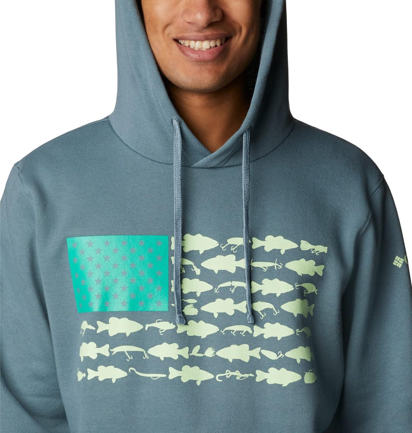 imageColumbia mens Pfg Fish Flag II HoodieMetalKey West Bass Lures