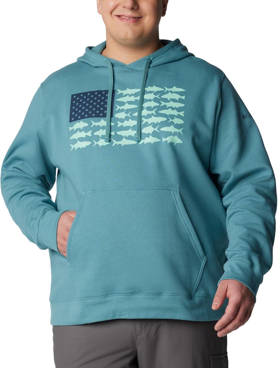 imageColumbia mens Pfg Fish Flag II HoodieTranquil TealMint Cay Inshore Fish