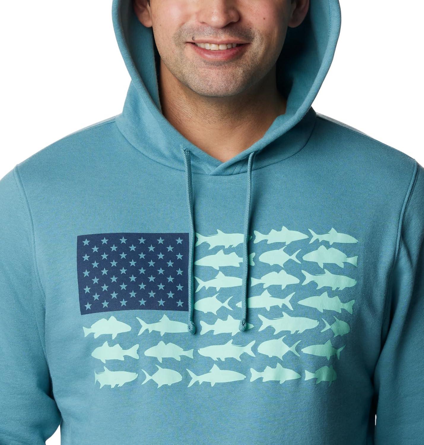 imageColumbia mens Pfg Fish Flag II HoodieTranquil TealMint Cay Inshore Fish