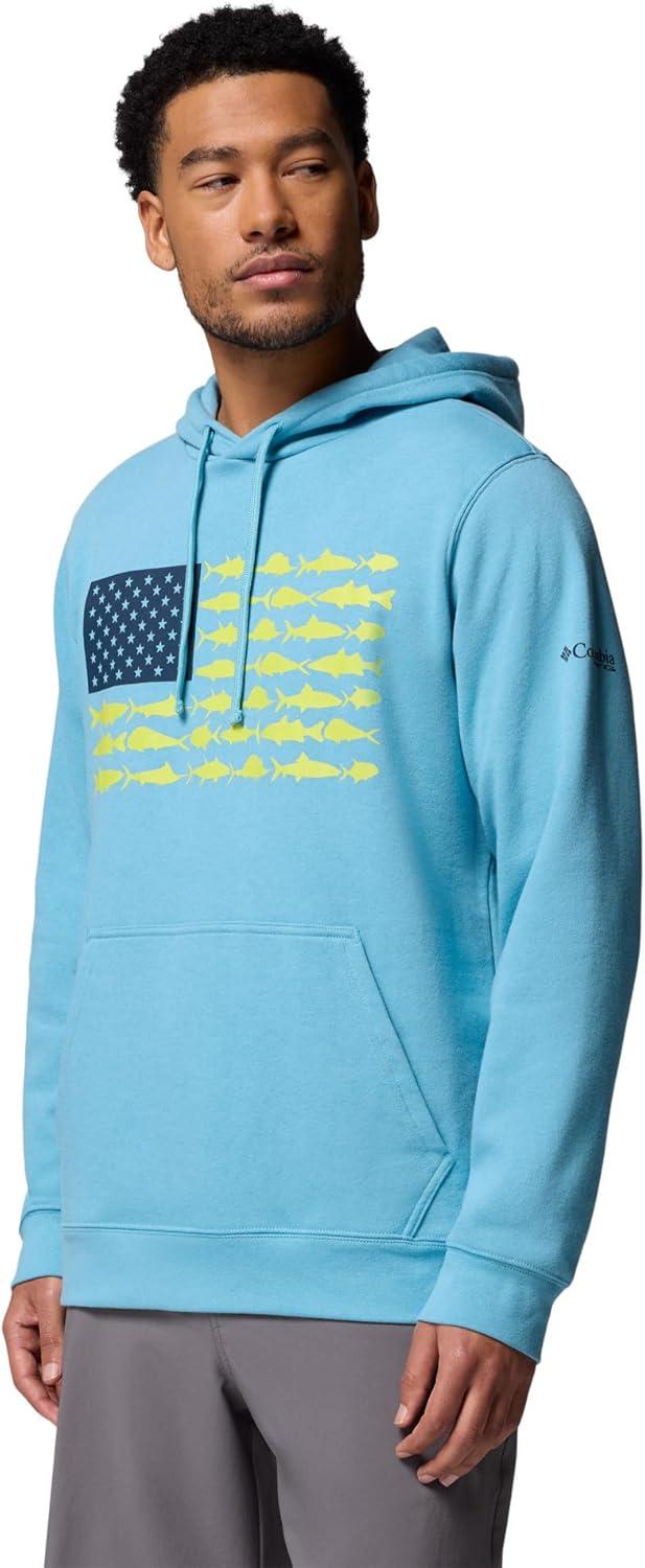 imageColumbia mens Pfg Fish Flag II HoodieVintage BlueCollegiate Navy Usa