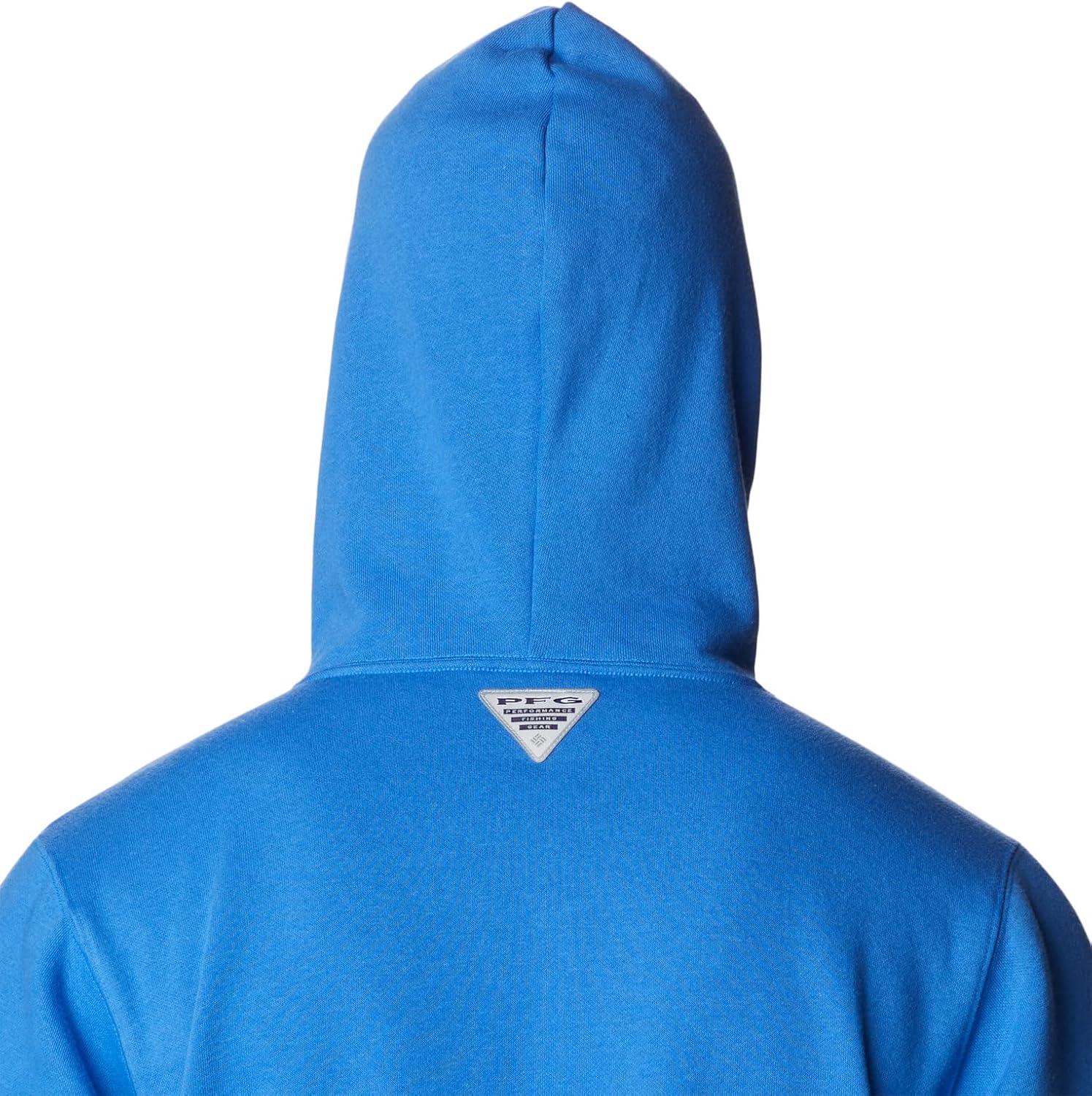 imageColumbia mens Pfg Fish Flag II HoodieVivid BlueCocoa Butter Mid Atlantic