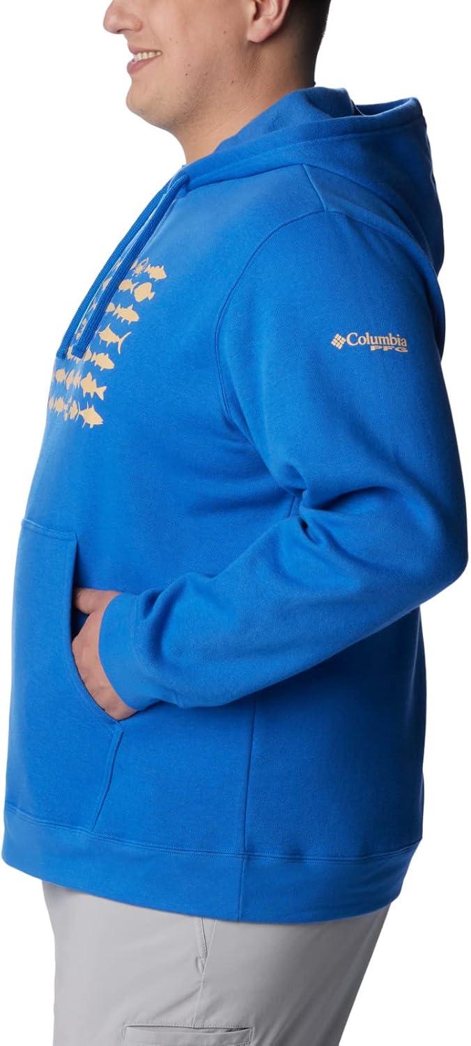 imageColumbia mens Pfg Fish Flag II HoodieVivid BlueCocoa Butter Mid Atlantic