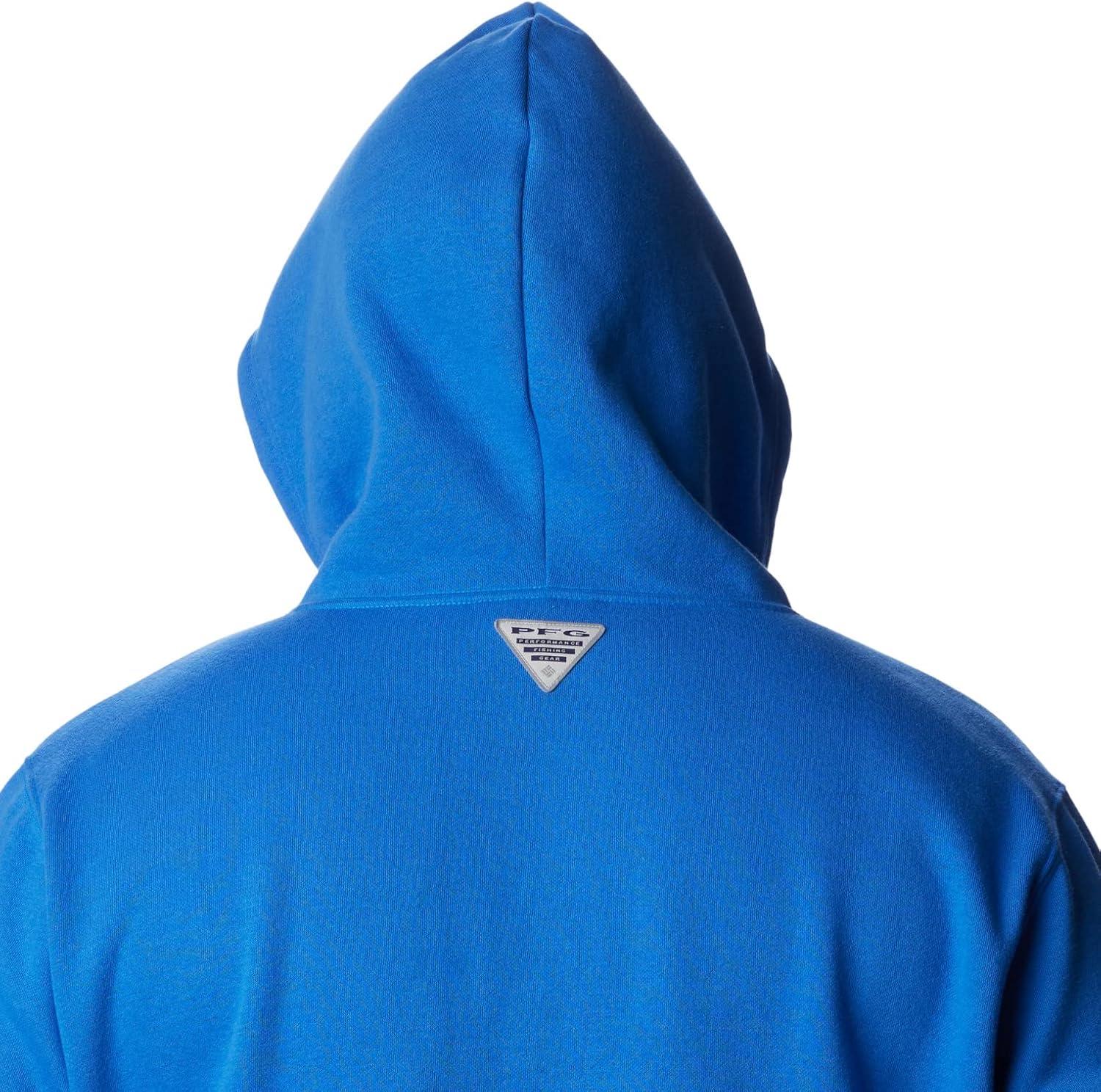imageColumbia mens Pfg Fish Flag II HoodieVivid BlueCocoa Butter Mid Atlantic